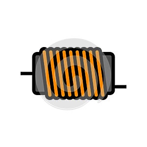 inductor electronic component color icon vector illustration