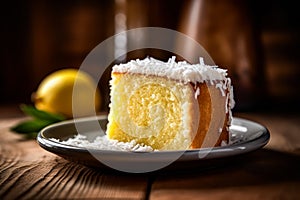 Indulge in the exquisite allure of a Lemon Meringue Cake Slice