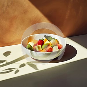 Indulge in the freshness with this vibrant bowl of mixed fruits