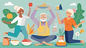 Indulge in a holistic retreat for seniors with activities such as gentle stretching healthy cooking demos and journaling photo