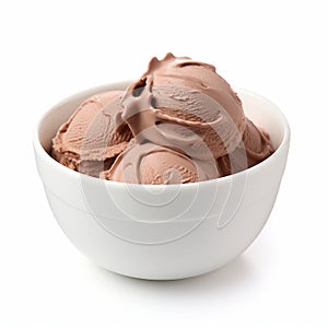 Indulge in Pure Bliss: Creamy Chocolate Ice Cream in a Dreamy White Bowl!