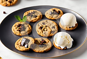 Indulge in a sweet treat: ice cream and cookies