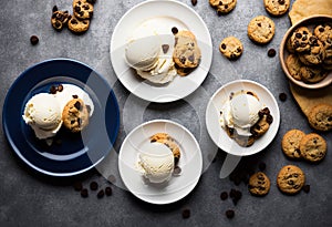 Indulge in a sweet treat: ice cream and cookies