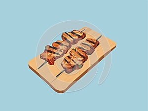 Illustrated of Mouthwatering Skewered Meat photo