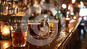Sip & Savour, A Symphony of Delights - A Mesmerizing Array of Exquisite Libations in a Harmonious Lineup of Glasses photo