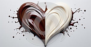 indulgence of chocolate, with a captivating chocolate liquid splash against a solid background.