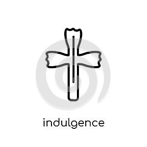 indulgence icon. Trendy modern flat linear vector indulgence icon on white background from thin line Religion collection