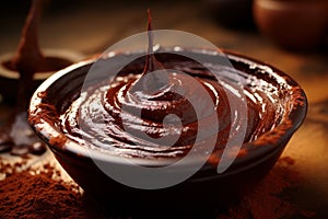 Indulgent Bowl chocolate paste. Generate Ai