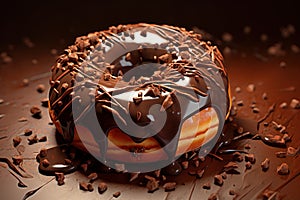 Indulgent Chocolate donut. Generate Ai