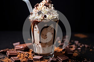 Indulgent Chocolate milkshake. Generate Ai