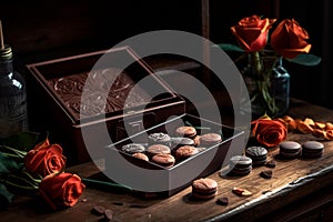Indulgent Delights: Luxury Chocolates, Macarons, and a Rose