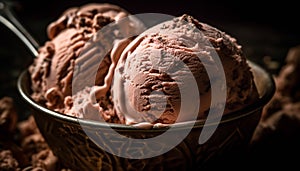 Indulgent gourmet ice cream, a sweet summer treat generated by AI