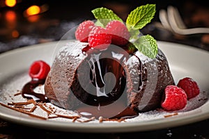 Indulgent Lava cake. Generate Ai