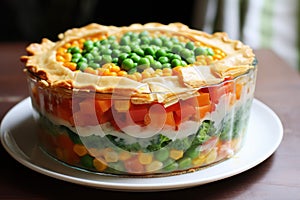 Indulgent Layered vegetable pie. Generate Ai