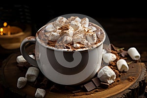 Indulgent Marshmallow hot drink. Generate Ai