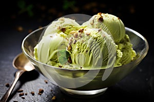 Indulgent Pistachio ice cream. Generate Ai