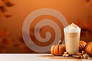 Indulgent Pumpkin spice latte drink. Generate Ai