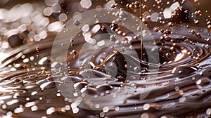 Indulgent Stream of Liquid Chocolate for Dessert and Treats - Stock Photo