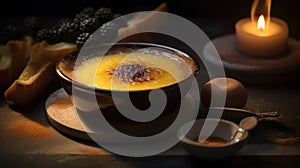 Indulging in Creamy Delights: Close-up of Crema Catalana