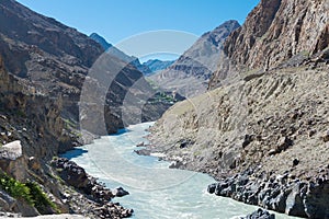 Indus river at Aryan Valley in Ladakh, Jammu and Kashmir, India