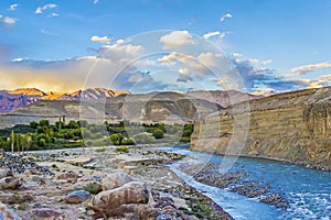 Indus river in Leh valley photo
