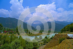 Indus river rages thru the valley, Srinagar