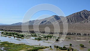 Indus river with the valley in Leh, India