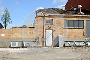 Industial building under demolition