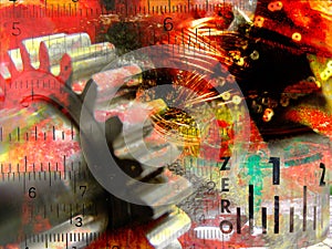 Industiral collage abstract