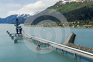 Industiral Pipe at the port of Seward delivering oil from Trans-Alaska Oil System