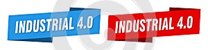 Industrial 4.0 banner. industrial 4.0 ribbon label sign set