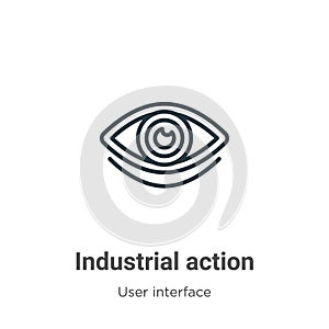 Industrial action outline vector icon. Thin line black industrial action icon, flat vector simple element illustration from