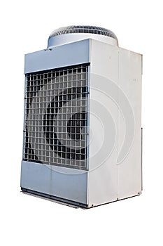 Industrial air condition unit isolated on white.