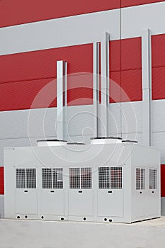 Industrial air conditioner condensers outside