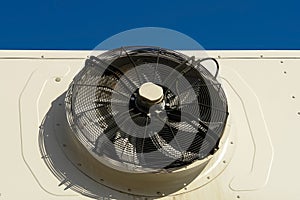 Industrial air conditioner fan close up