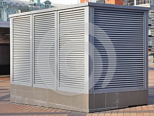 Industrial air conditioning and ventilation systems. Ventilation system of factory.