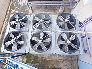 Industrial air cooling system vent.  Industrial blower fan