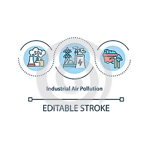 Industrial air pollution concept icon