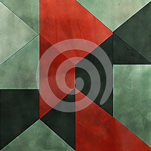 Industrial Angles: Digitally Enhanced Green, Red, And Black Squares