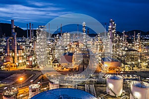 Industrial area oil and gas LPG refinery plants and stores pipeline in Thailand