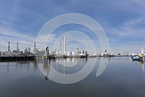 Industrial area in the Port of Rotterdam in The Netherlands.
