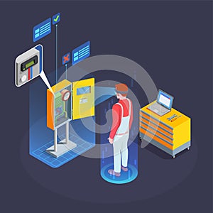 Industrial Augmented Reality Isometric Composition