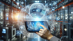 Industrial Automation IoT technology that enables machines and d photo