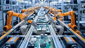 Industrial Automation with Robotic Arms in Electronic Manufacturing