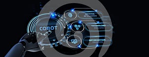 Industrial automation technology concept. Collaborative robot, cobot. 3d illustration photo