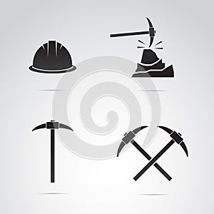 Industrial, axe vector icon set.