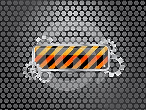 Industrial background with barrier sign and gears