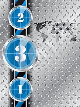 Industrial background with blue countdown timer