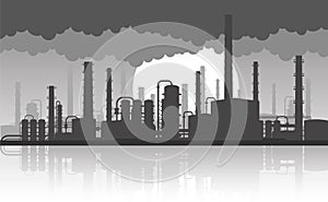 Industrial background concept of environmental pollution