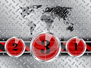 Industrial background with countdown timer and world map